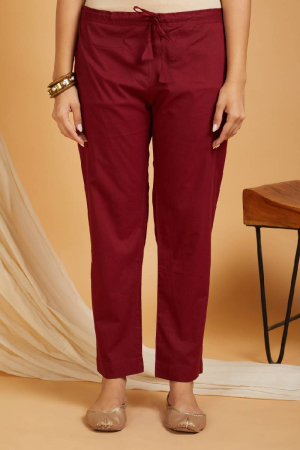 Maroon Cotton Pants