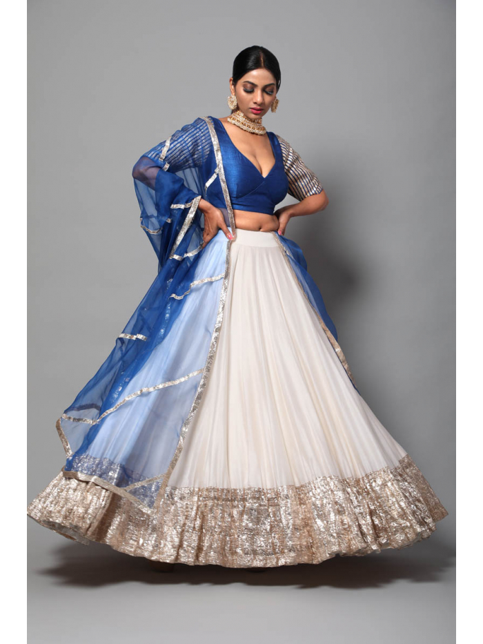 Shop Stunning White Embroidered Lehenga Online in USA with Dupatta – Pure  Elegance