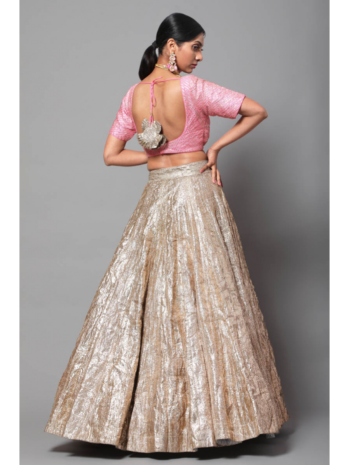 dusty pink silver Sequin embroidered Lehenga – MOHAR