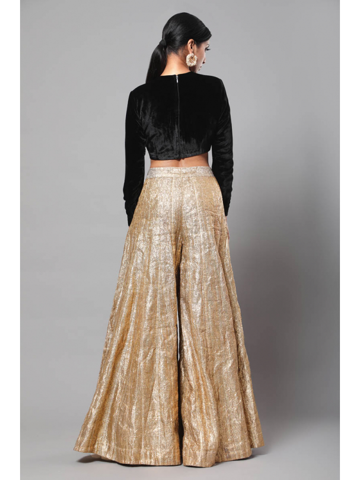 Buy Tan Gold Shimmer Soft Silk Shiny Palazzo Sharara Pants Indian Online in  India  Etsy