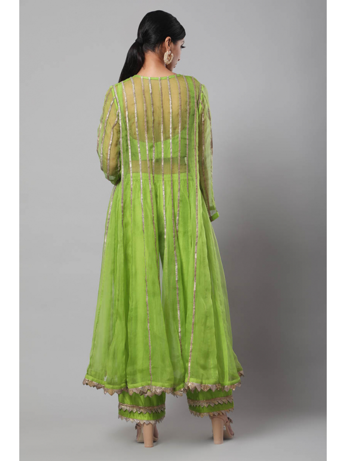 Parrot green and pink combination clearance dresses