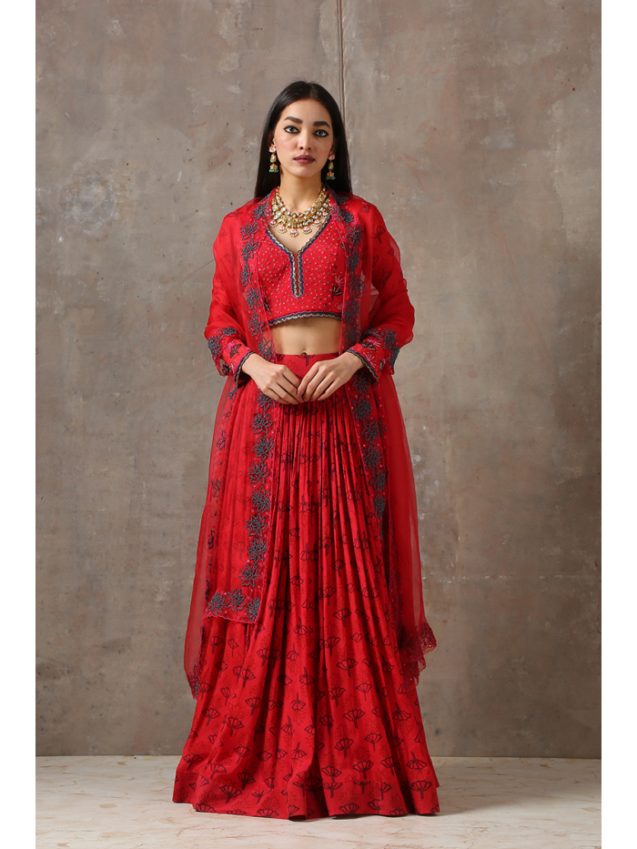 Royal Red Bridal Exclusive Silk Lehenga Chol SFIN092 – ShreeFashionWear