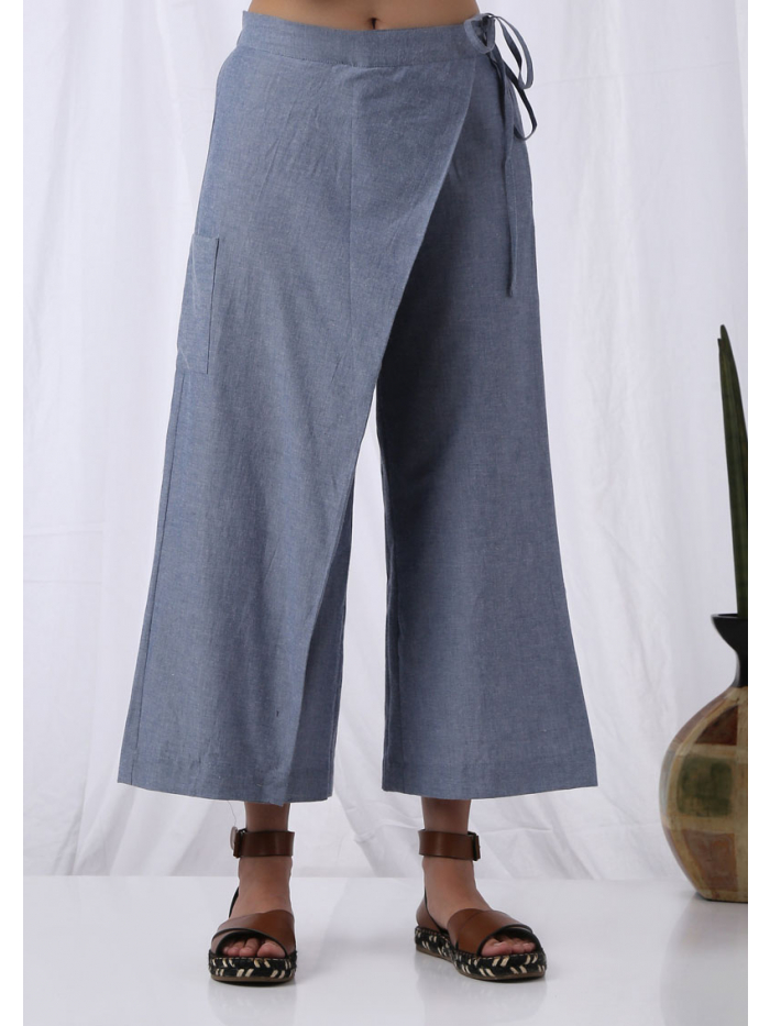 Womens Solid Modal Wide Leg Tulip Pants Omens Split Elastic Waist Wide  Leg Tie Front Wrap Long Pantsfree Shipping  Fruugo NO