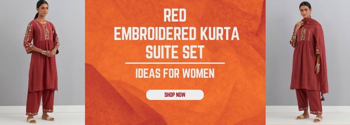 Red Embroidered Chanderi Kurta Set: Perfect for All Festivities