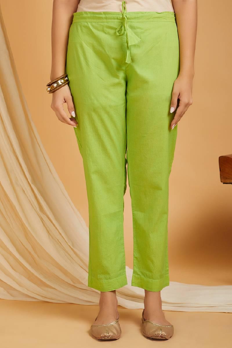 Lime Green Cotton Pants