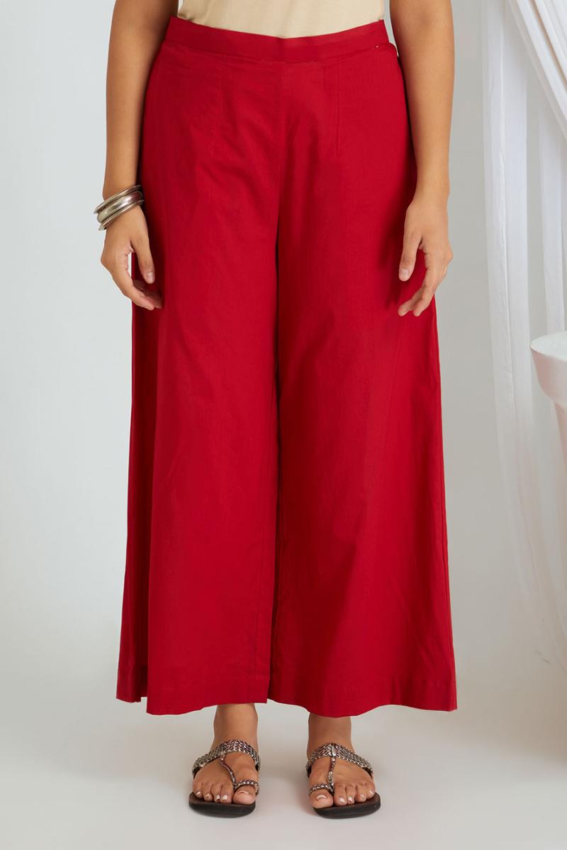 Red Cotton Palazzo