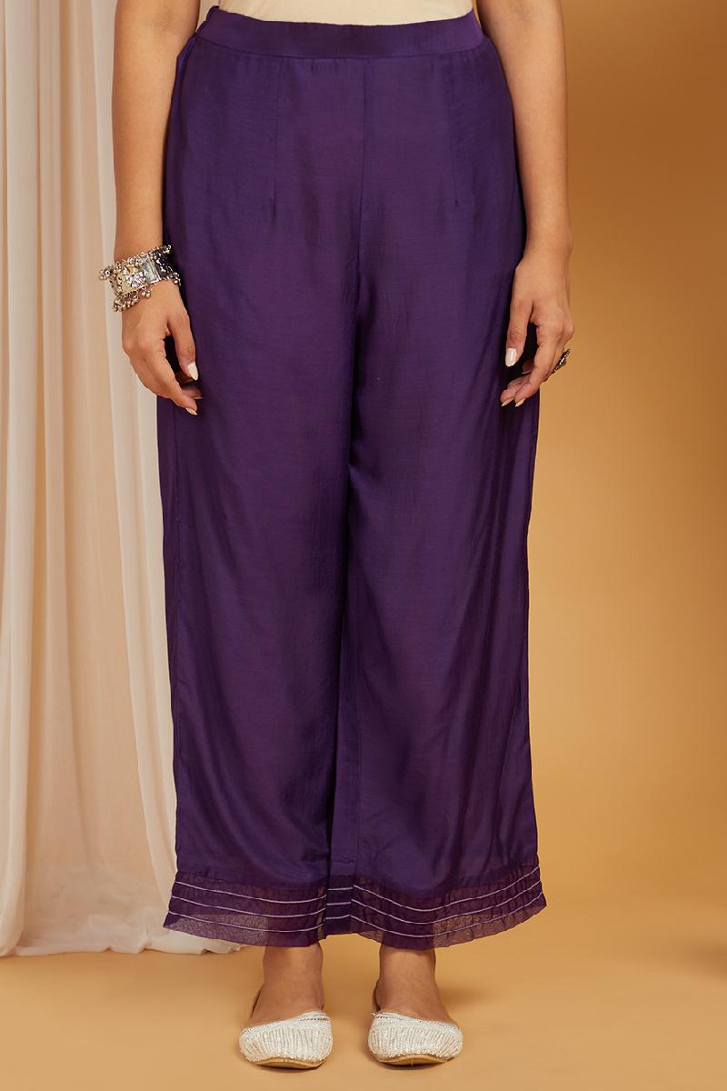 Purple Bandhani Cotton Silk Kurta