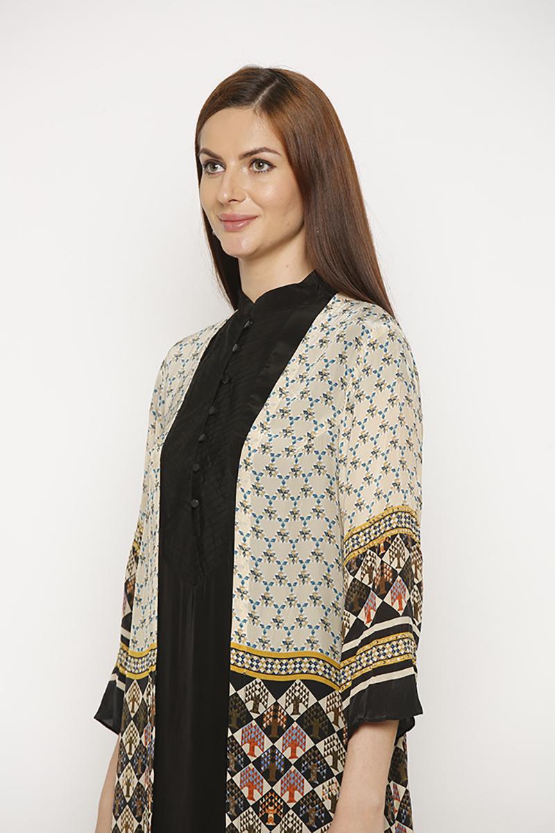 Kurta and palazzo set with printed jacket