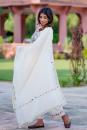 Off White Embroidered Chanderi Kurta