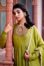 Mehndi Green Embroidered Chanderi  Dupatta