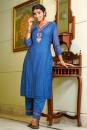 Royal Blue Emebroidery Cotton Pant