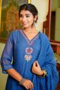 Royal BlueEmebroidery Chanderi Kurta