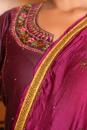 Wine  Embroidered Chanderi Kurta