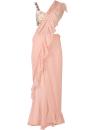 Peach ruffle saree