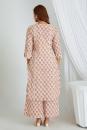 White Pink Hand Block Printed Cotton Kurta with Palazzo- Set of 2