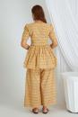 Mustard Yellow Hand Block Printed Cotton Co-ord Set - Set of 2