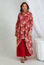 Red Hand Block Printed Cotton Kurta with Palazzo- Set of 2