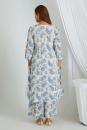 White Blue Hand Block Printed Cotton Kurta with Palazzo- Set of 2