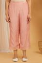 Peach Cotton Silk Pants