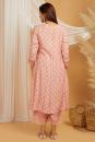 Peach Bandhani Cotton Silk Kurta