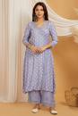 Lilac Bandhani Cotton Silk Kurta