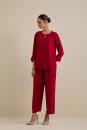 Red Embroidered Cotton Viscose Co-ord Set- Set of 2