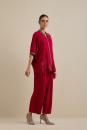 Red Embroidered Cotton Viscose Co-ord Set- Set of 2