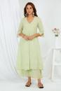 Green Hand Block Printed Cotton Embroidered V-Neck Cotton Suits Set of 3