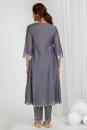 Grey Embroidered Chanderi Kurta