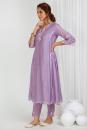 Purple Embroidered Chanderi Kurta