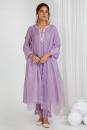 Purple Embroidered Chanderi Kurta