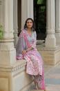 Floral Printed Empire Kurta with Palazzos & With Dupatta- Set of 3 Pcs