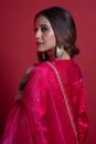 Hot Pink Pure Gaji Silk Suit Set