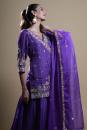 Purple Habutai Silk Gharara Set 