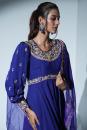 Blue Anarkali Flat Chiffon Suit Set