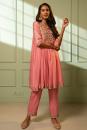 Pink Habutai Silk Suit Set 