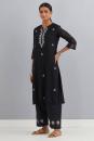 Black Embroidered Chanderi Kurta