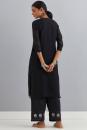 Black Embroidered Chanderi Kurta