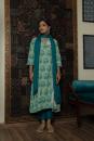 Sea Green Hand Block Printed Cotton Slub Angrakha Suit with Mulmul Dupatta - Set of 3