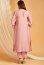 Old Rose Cotton Silk Lace work Kurta with Pants - Set of 2