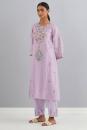 Lavender Embroidered Chanderi Kurta Set of 3