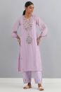 Lavender Embroidered Chanderi Kurta Set of 3