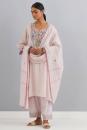 Lilac Pink Embroidered Chanderi Kurta Set of 3