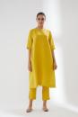 Yellow Tunic set with pocket detail