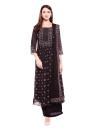 Black printed Anarkali with detail yoke