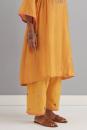 Mustard Embroidered Chanderi Pant