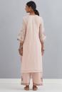 Peach Embroidered Chanderi Kurta