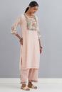 Peach Embroidered Chanderi Kurta Set of 3