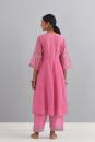 Powder Pink Embroidered Chanderi Kurta