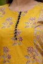 Yellow Printed Cotton Suit- Set of 3 Pcs